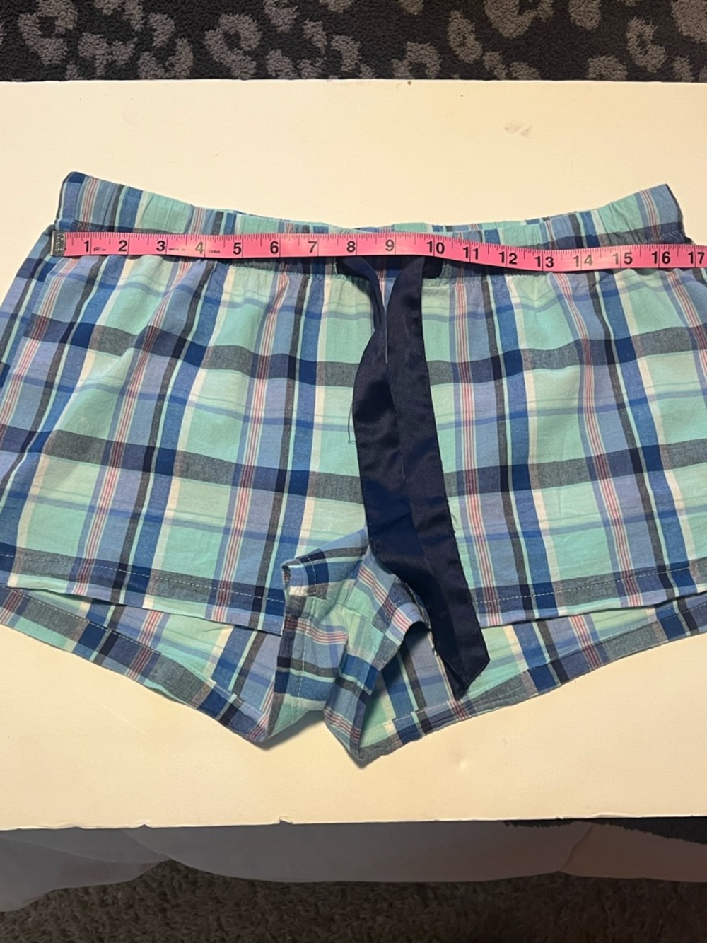 Old Navy Blue Plaid Pajama Shorts - Picture 3 of 7